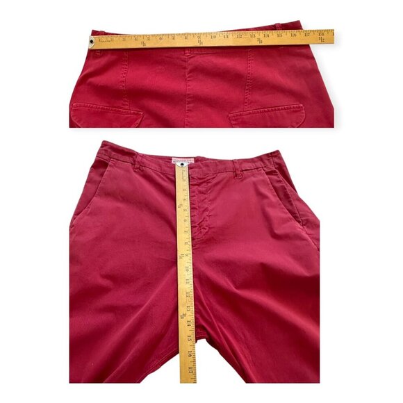 Nili Lotan Paris Drop Crotch Cropped Pants, ‎ Size 10, Red - Picture 11 of 12